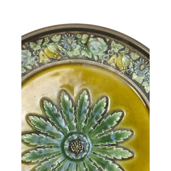 Wedgwood England Antique Late 1800's Majolica Small Comport Floral Motifs-Rare - Picture 6 of 14